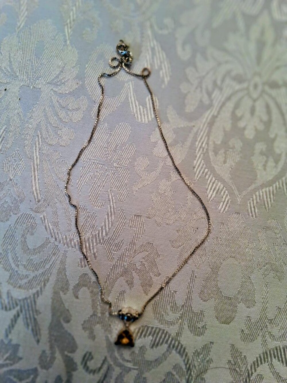 New Sterling Silver Citrine Pendant Necklace